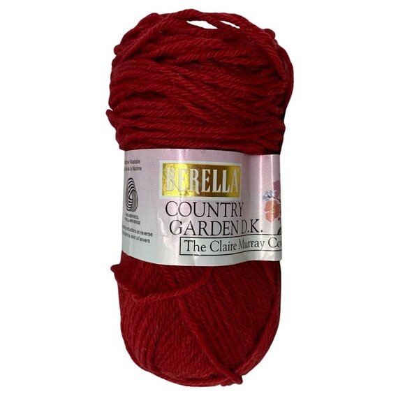 Berella Country Garden DK Yarn Brick Red Superwash Merino Wool 50g Skein Knittin - Picture 1 of 7